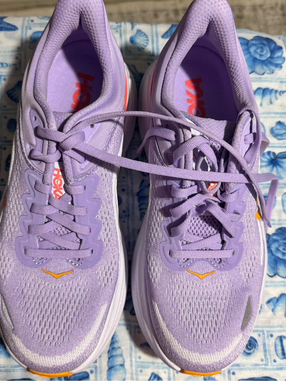 Hoka Lavender and Orange Women's Running Shoes